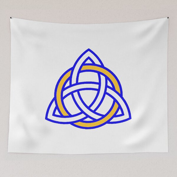 Item preview, Scottish Blue Triquetra with Gold Ring designed and sold by QAF Warlock Patterns.