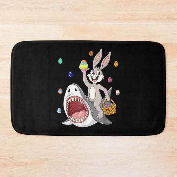 Item preview, Easter Bunny Riding Shark Funny Eggs Basket Boys Girls Kids . designed and sold by ezechudnbowy.