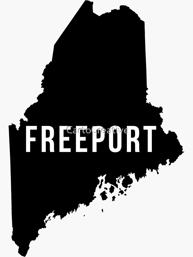 "Freeport, Maine State Silhouette" Sticker for Sale by CartoCreative Redbubble