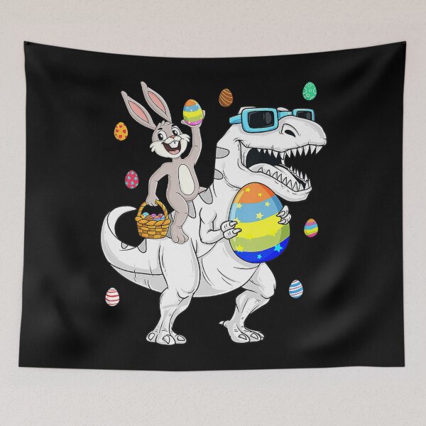 Item preview, Easter Bunny Riding T Rex Dinosaur Funny Eggs Boys Girl Kids . designed and sold by ezechudnbowy.
