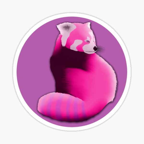 Red Panda in Pink (shadow) Sticker