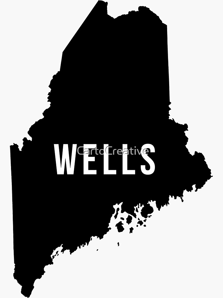 "Wells, Maine State Silhouette" Sticker for Sale by CartoCreative