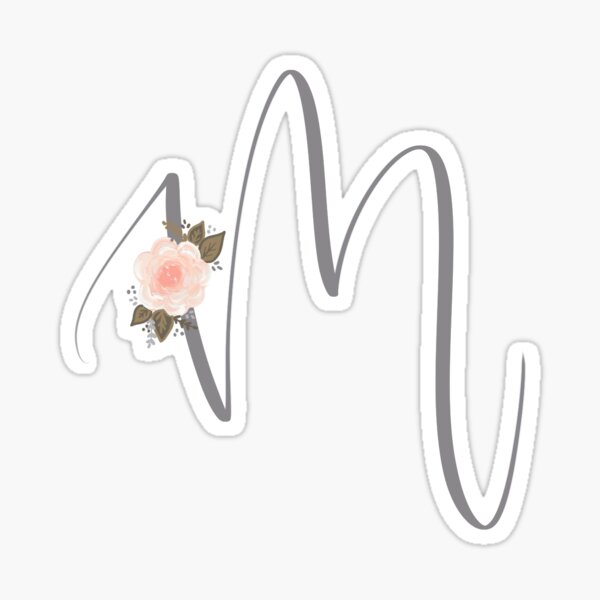 Floral Monogram M Sticker