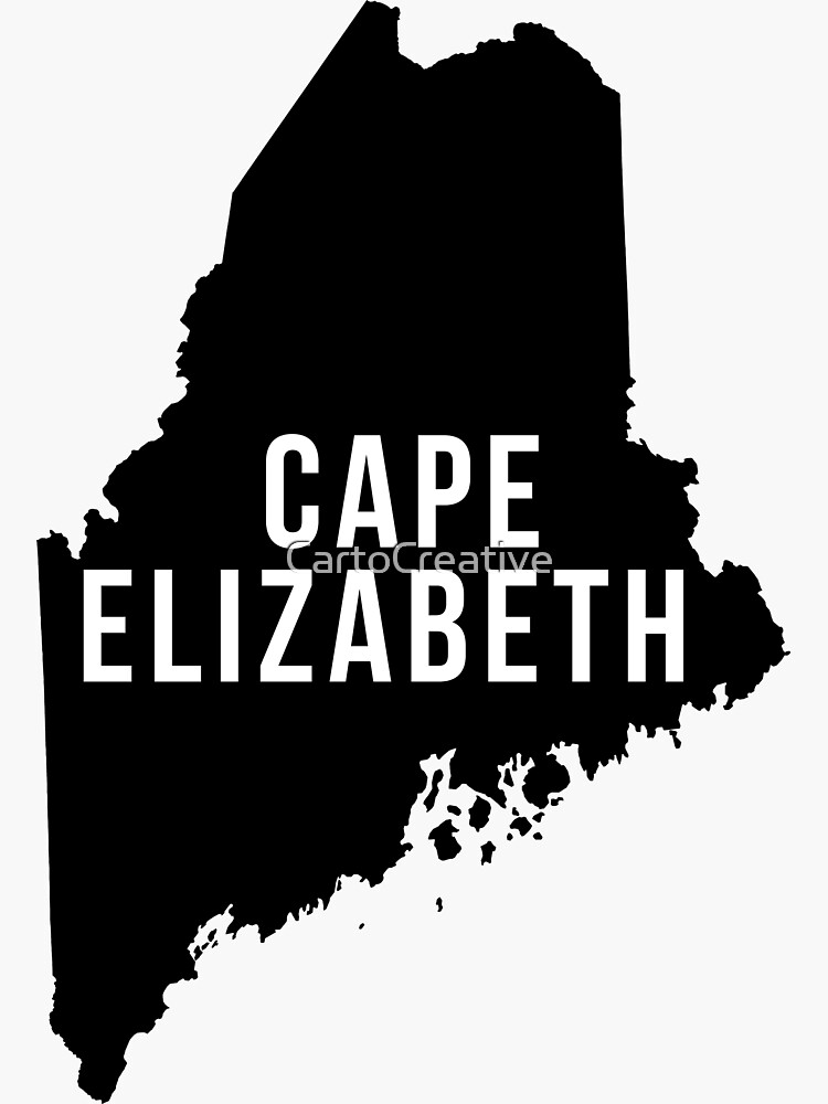 "Cape Elizabeth, Maine State Silhouette" Sticker by CartoCreative
