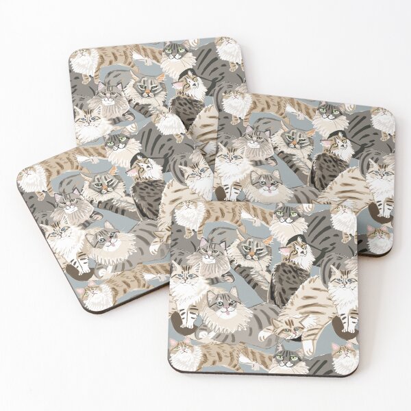 Item preview, Cats Paradise grey pattern designed and sold by belettelepink.
