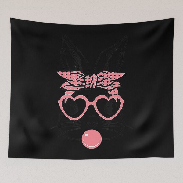 Item preview, Easter Day Cute Bunny With Bandana Heart Glasses Bubblegum . designed and sold by ezechudnbowy.