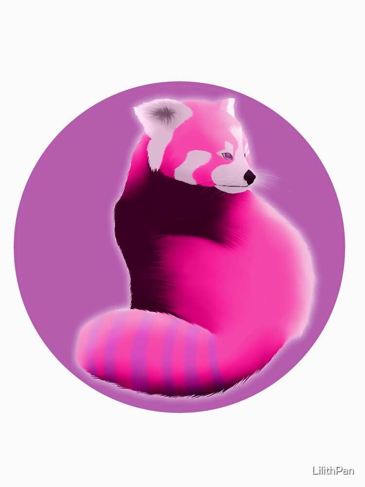 Thumbnail 7 of 7, Classic T-Shirt, Red Panda in Pink (glow) designed and sold by LilithPan.