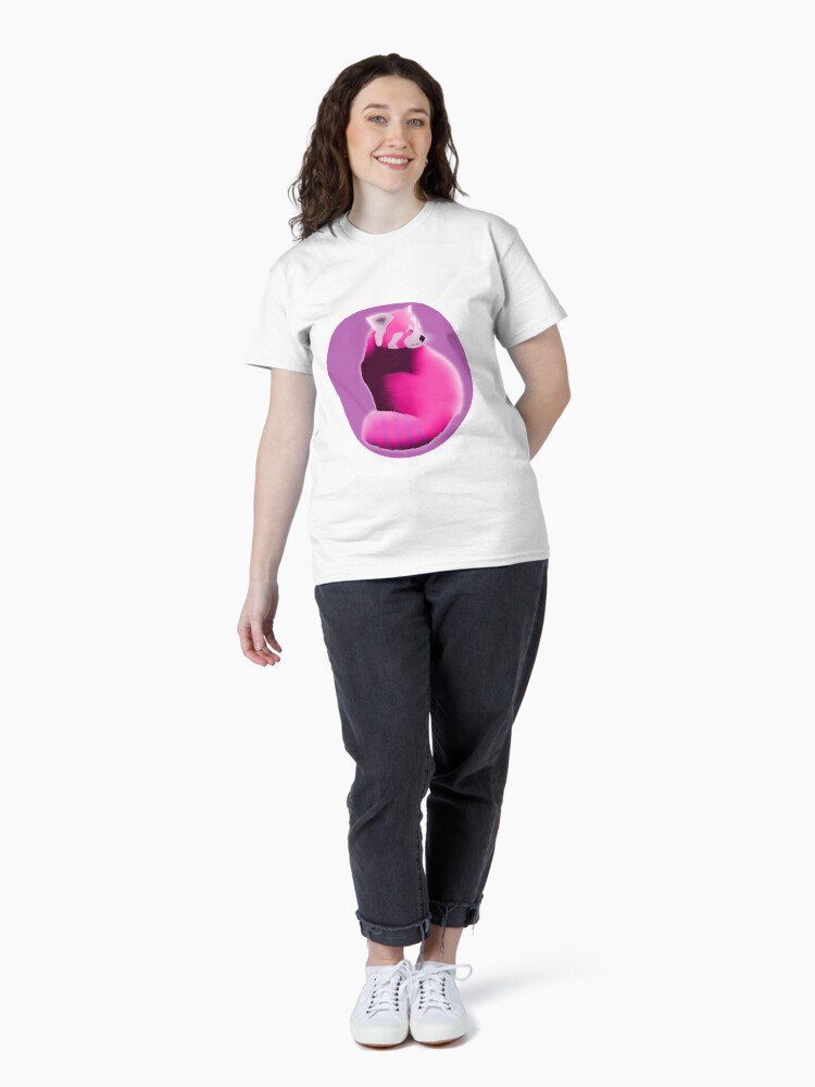 Thumbnail 4 of 7, Classic T-Shirt, Red Panda in Pink (glow) designed and sold by LilithPan.