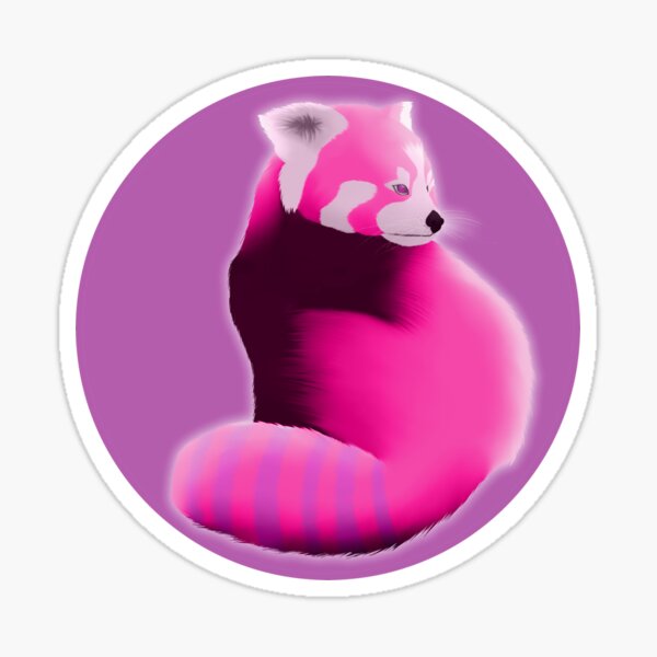 Red Panda in Pink (glow) Sticker