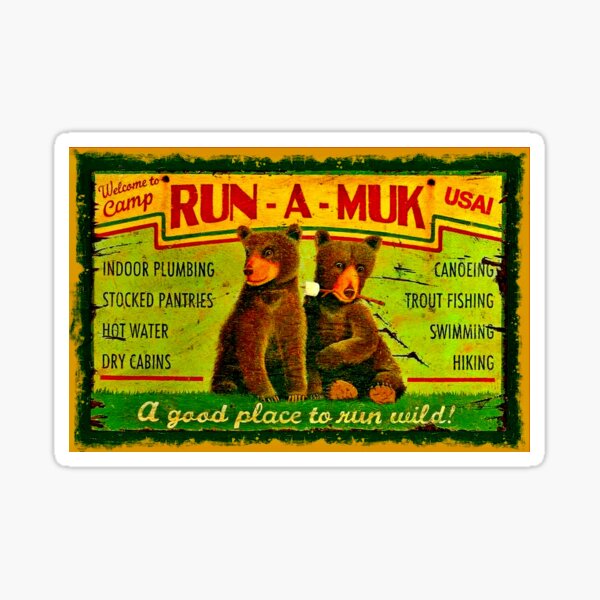 RUN A MUK: Vintage Camping Print Sticker