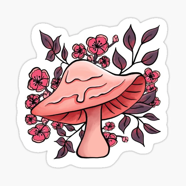 Pflaumenblüten-Pilz Sticker