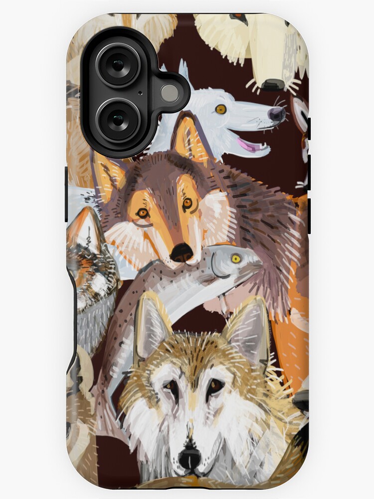 Imagen 1 de 4, Funda de iPhone con la obra Tarjeta de lobos en punto Time to Wolf, diseñada y vendida por belettelepink.