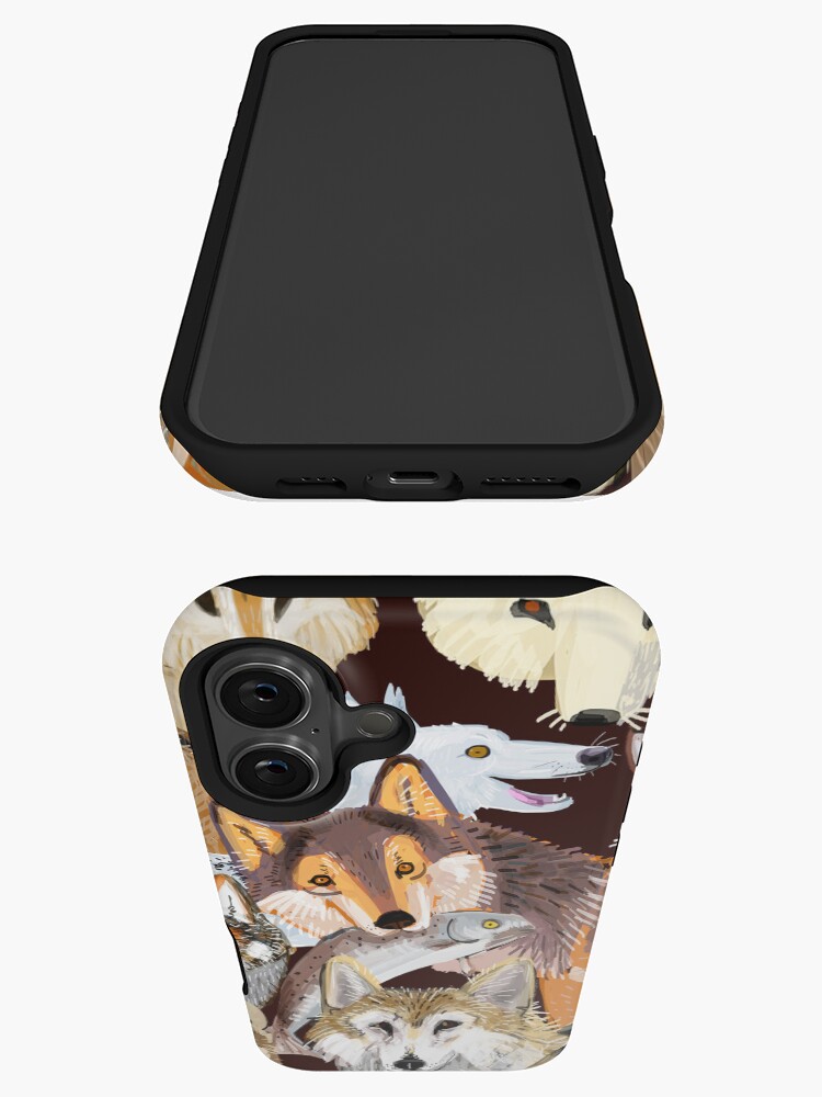 Imagen 3 de 4, Funda de iPhone con la obra Tarjeta de lobos en punto Time to Wolf, diseñada y vendida por belettelepink.
