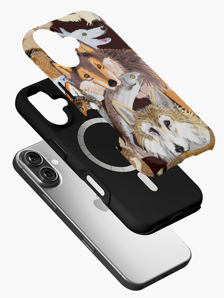 Imagen 2 de 4, Funda de iPhone con la obra Tarjeta de lobos en punto Time to Wolf, diseñada y vendida por belettelepink.