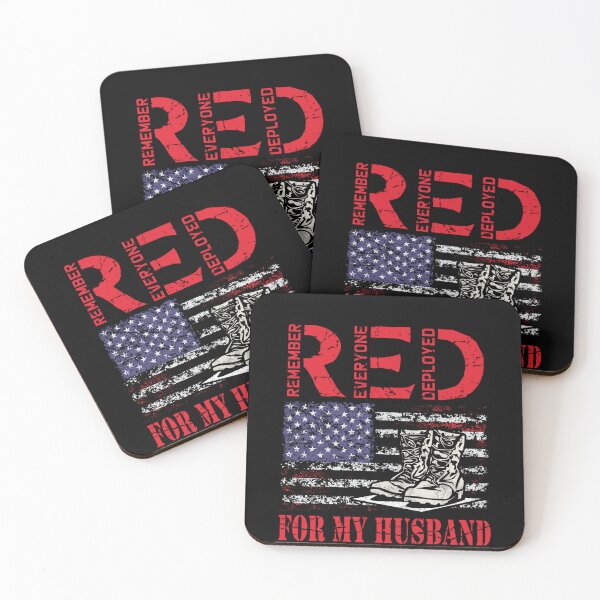 Item preview, RED Friday For My Husband Army Military Wife US Flag Veteran designed and sold by Azhalltorm.