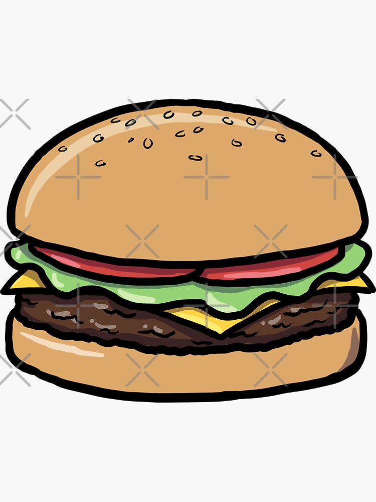 Hamburger Sticker For Sale By Jonmlam Redbubble 1452