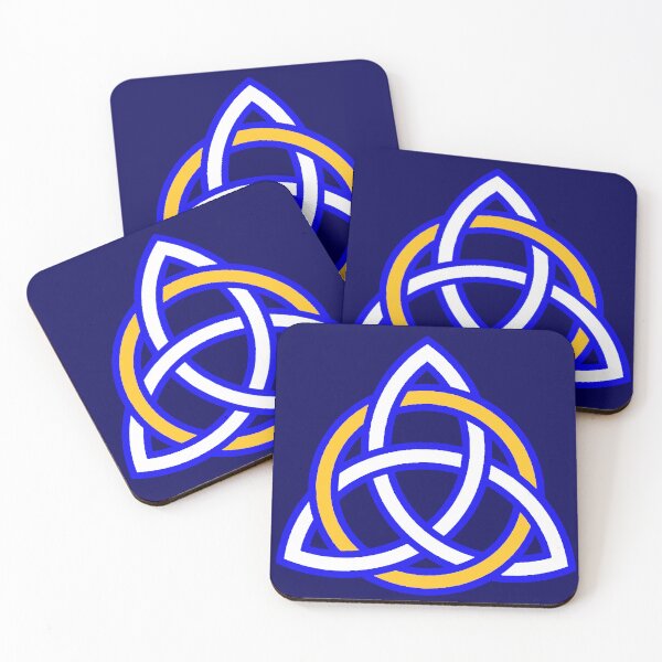 Item preview, Scottish Blue Triquetra with Gold Ring designed and sold by QAF Warlock Patterns.