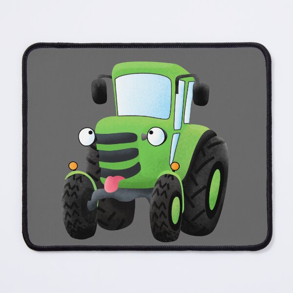 Item preview, Cute green happy farm tractor cartoon illustration designed and sold by FrogFactory.