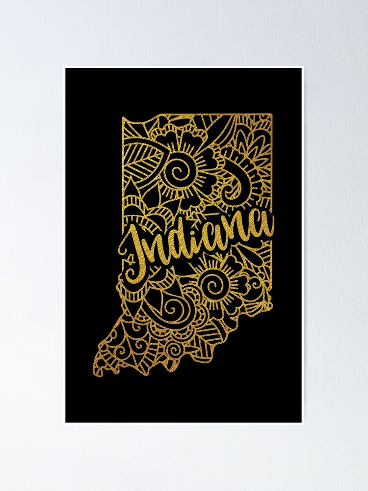 "Indiana Gold Map" Poster for Sale by OutcastBrain Redbubble