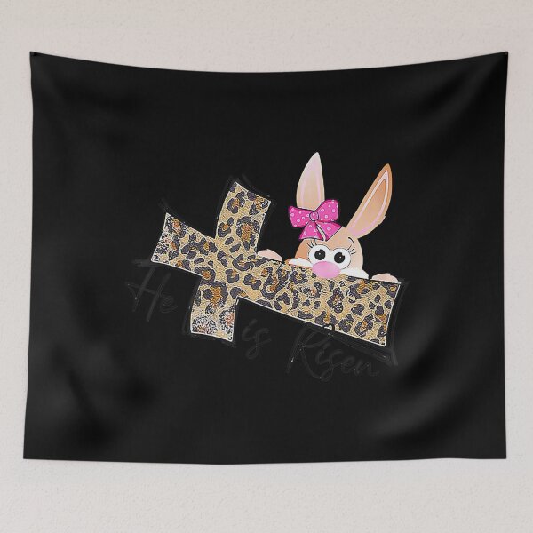 Item preview, Easter For Christian He's Risen Leopard Bunny Faith Cross . designed and sold by ezechudnbowy.