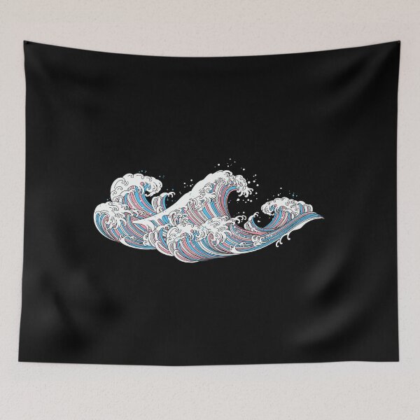 Item preview, Long Japanese Trans Wave. Transgender Pride designed and sold by Subtle Pride Shop.