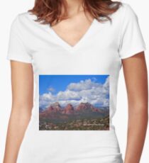 Sedona Mountains Women's Fitted V-Neck T-Shirt