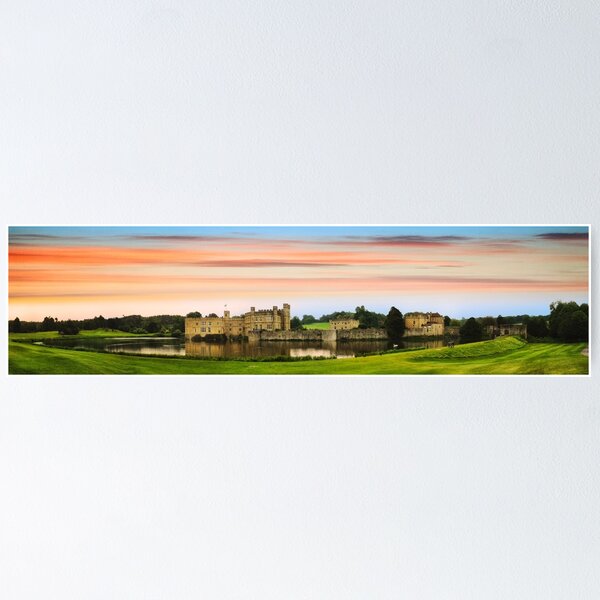 Item preview, Leeds castle panorama at sunrise - Landscape photography designed and sold by TheArtistOf2022.