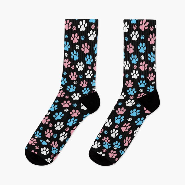 Item preview, Dog Paw Prints Trans. Transgender Pride designed and sold by Subtle Pride Shop.