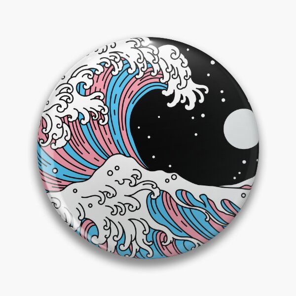 Item preview, Circular Japanese Trans Wave. Transgender Pride designed and sold by Subtle Pride Shop.