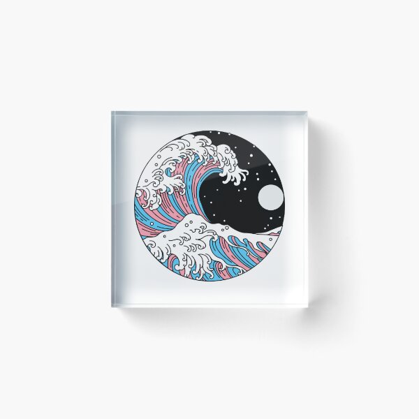 Item preview, Circular Japanese Trans Wave. Transgender Pride designed and sold by Subtle Pride Shop.