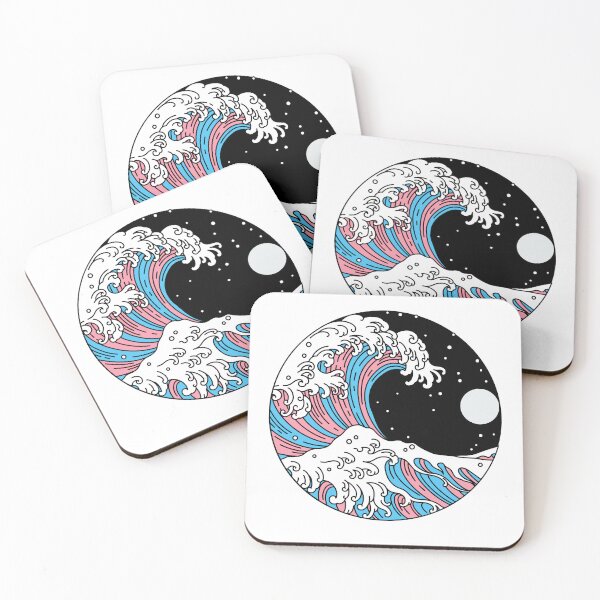 Item preview, Circular Japanese Trans Wave. Transgender Pride designed and sold by Subtle Pride Shop.