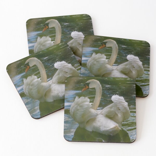 Item preview, swan with raised wings designed and sold by OskiOnTour.