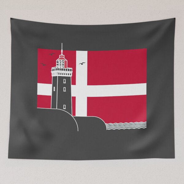 Item preview, Denmark flag with Rubjerg Knude lighthouse designed and sold by Breier.