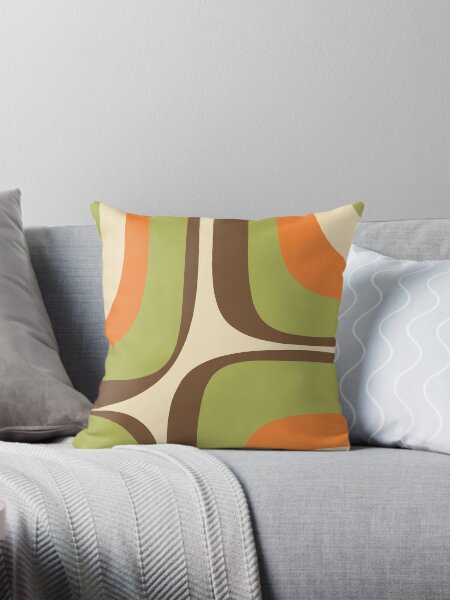 Item preview, Retro Groove Pattern in 70s Orange Brown Avocado Green Beige Cream designed and sold by kierkegaard.