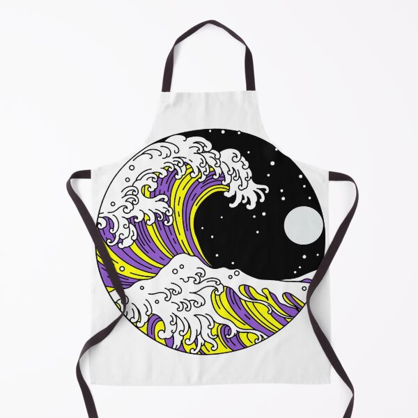 Item preview, Circular Japanese Wave Non Binary. Nonbinary Pride designed and sold by Subtle Pride Shop.