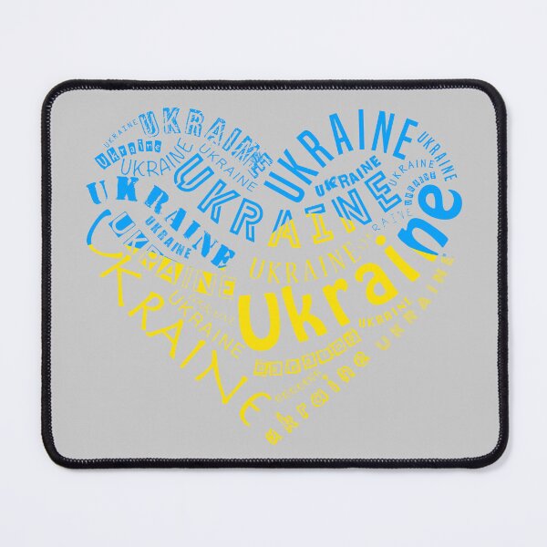 Item preview, Ukraine heart in different languages. Blue and yellow Ukrainian colors designed and sold by BeRudeShop.