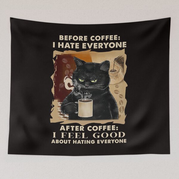 Item preview, Black Cat Coffee Feel Good About Hating Everyone designed and sold by RobeLan.