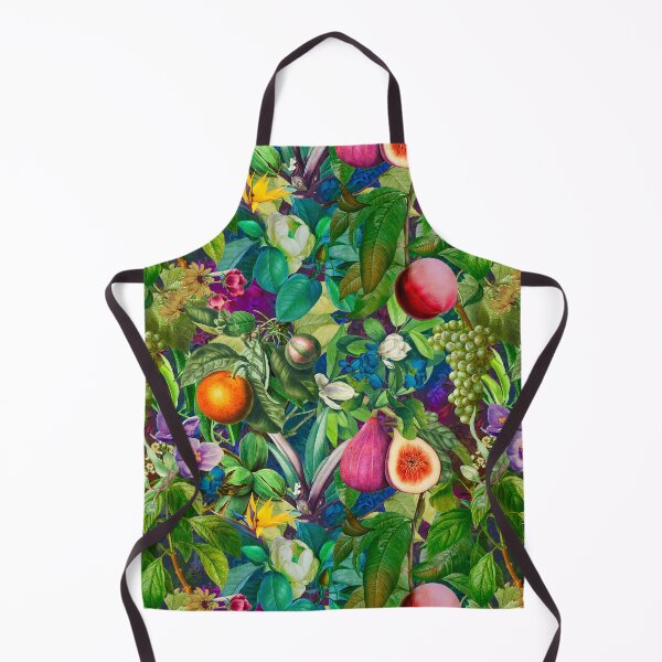 Item preview, Trendy exotic tropical floral leaves and fruits tropical pattern, botanical illustration, purple blue floral illustration designed and sold by ZeinabTaha.