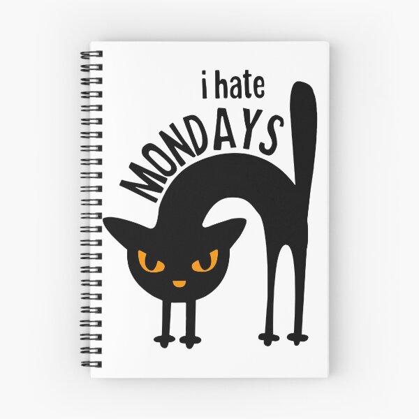 Item preview, Black Cat I Hate Mondays Funny designed and sold by RobeLan.