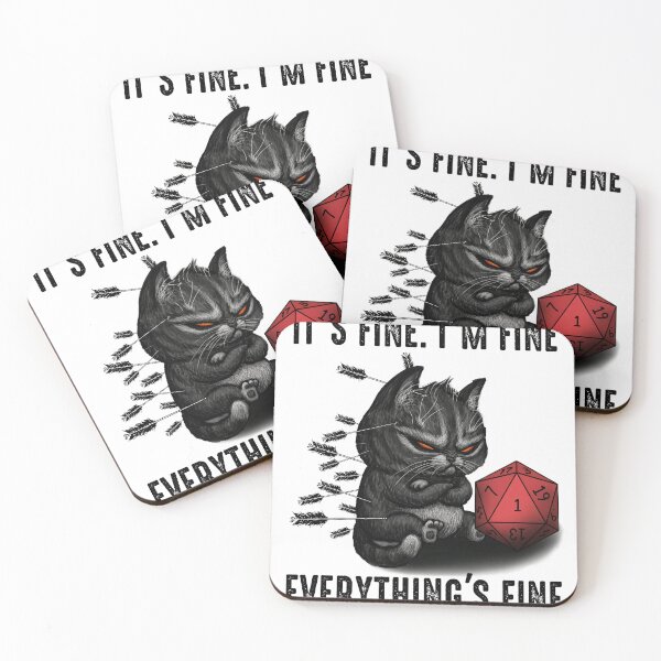 Item preview, Black Cat I'm Fine Everything's Fine designed and sold by RobeLan.