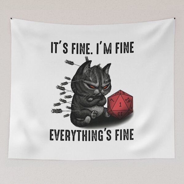 Item preview, Black Cat I'm Fine Everything's Fine designed and sold by RobeLan.