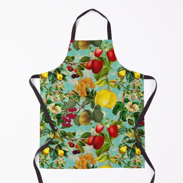 Item preview, Vintage fruit garden pattern, strawberries, vintage botanical, fruit pattern, green mint floral illustration  designed and sold by ZeinabTaha.