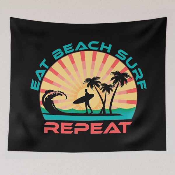Artikelvorschau, Eat Beach Surf Repeat, Boho-Sonnenuntergang entworfen und verkauft von ACC .