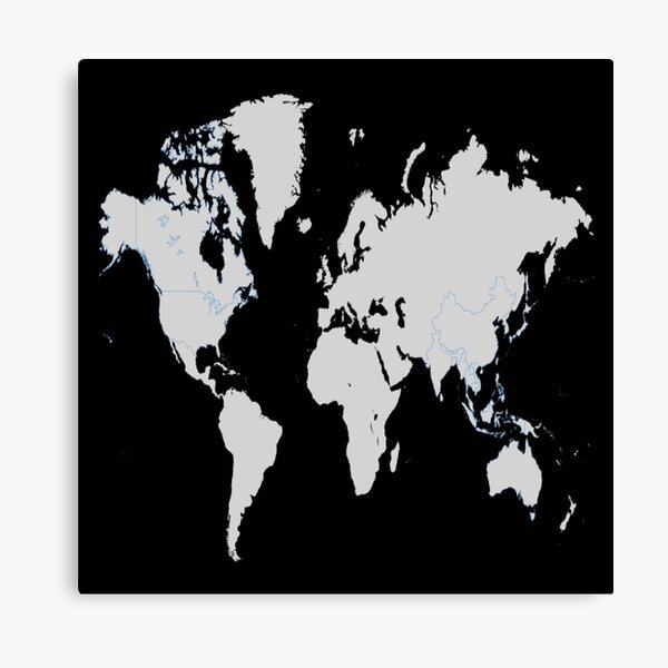 Blank World Map Canvas Prints for Sale Redbubble