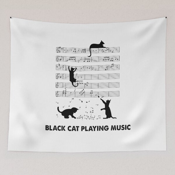 Item preview, Funny Black Cat Playing Music designed and sold by RobeLan.