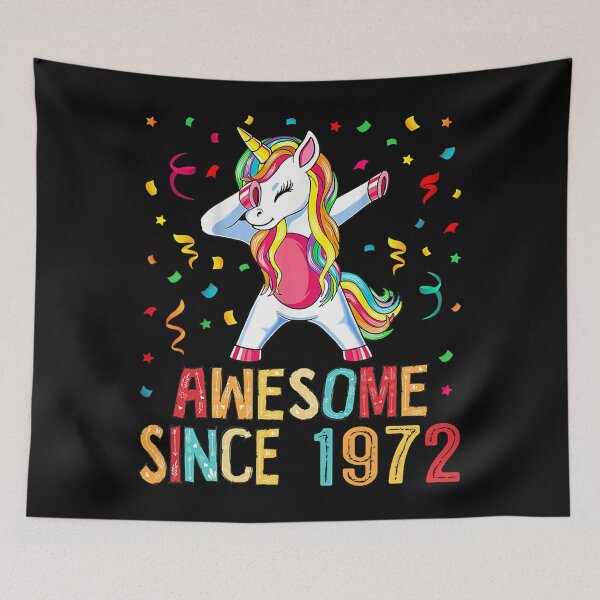 Item preview, 50 cumpleaños Unicornio Dabbing Floral Corazón Impresionante 1972 designed and sold by KathrineSandnes.