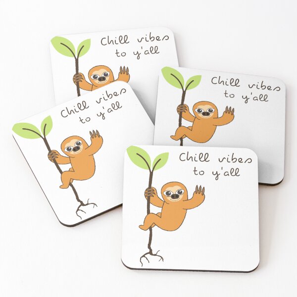 Item preview, Chill vibes to y'all, cute design, sloth chilling on a tree designed and sold by FairyOfCherries.