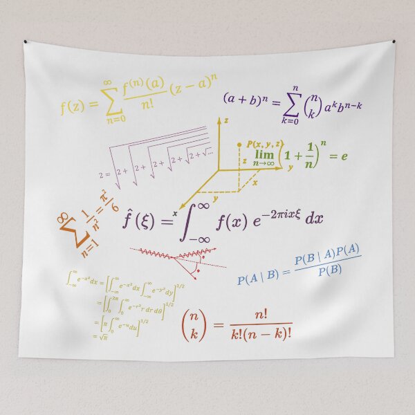 Item preview, math equations and formulas colored version designed and sold by NoetherSym.