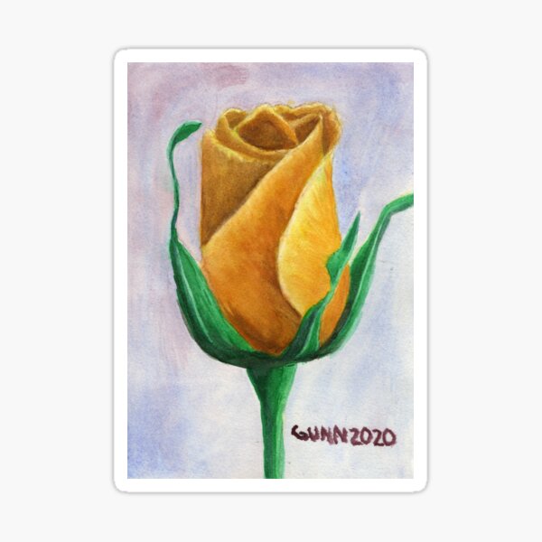 Yellow Rose watercolor painting Sticker