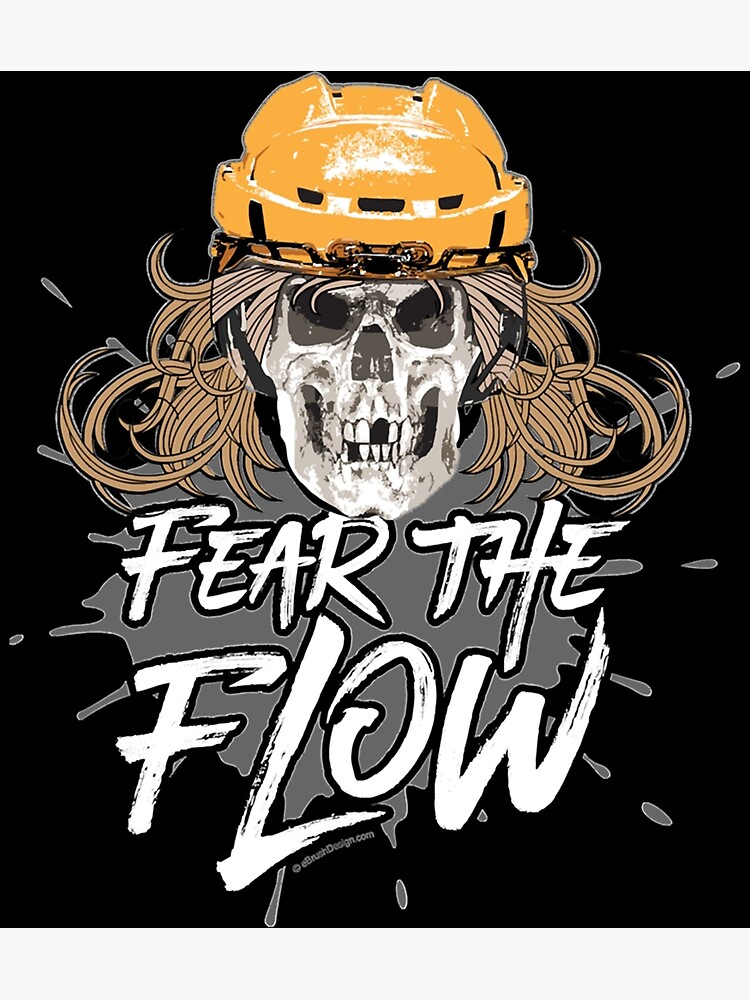 Fear The Flow Hockey Hair Sticker Poster For Sale By Elenpvu Redbubble